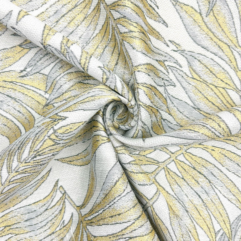 Metallic Leaves Furnishing Fabric