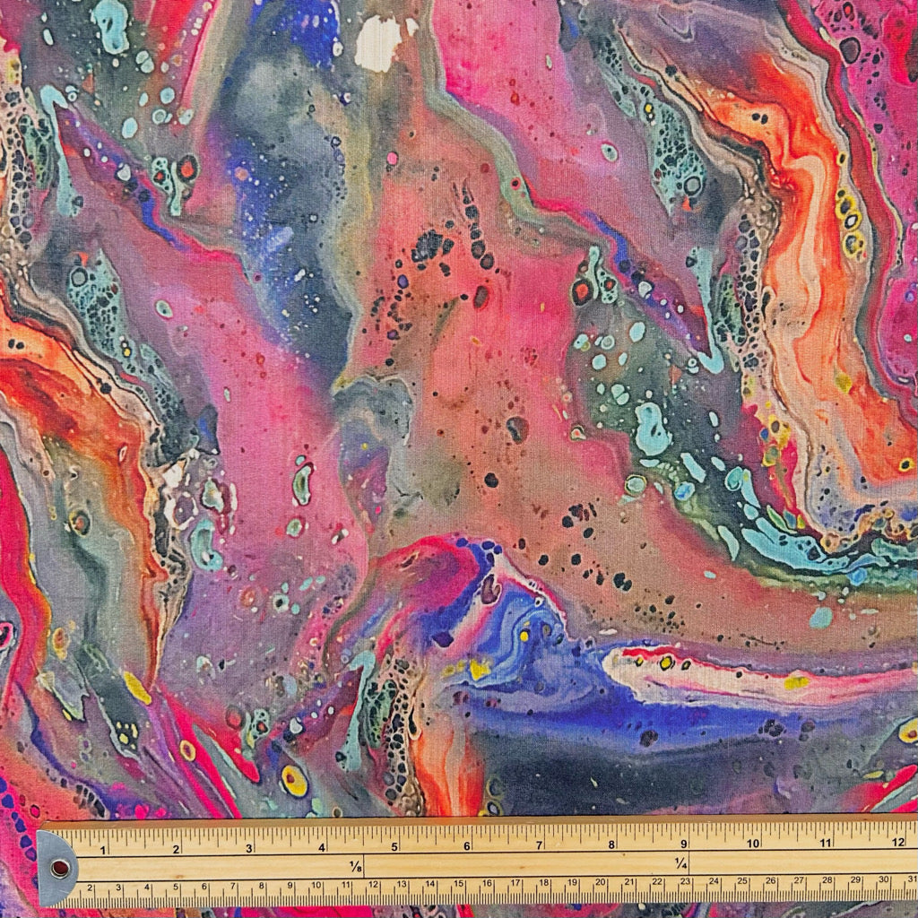 Marble Splash Faux Silk Fabric