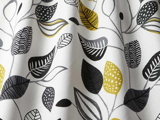 Forest Leaves Noir Fabric