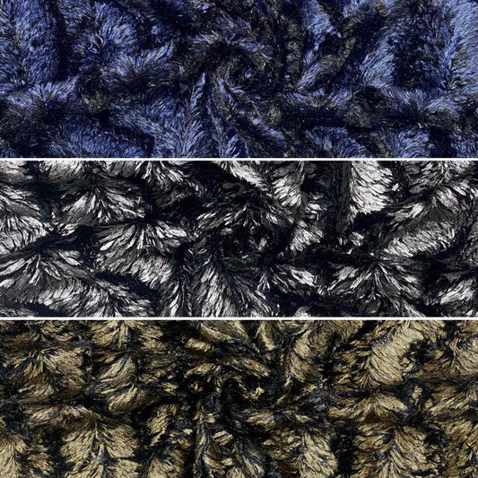 Metallic Striped Faux Fur Fabric
