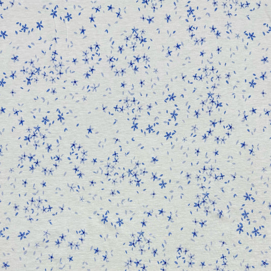 Mini Blue Flowers 100% Cotton Jersey Fabric