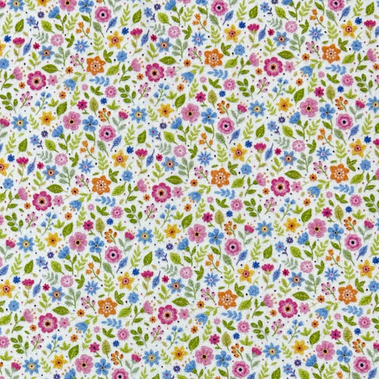 Meadow Bloom Brushed Cotton Fabric