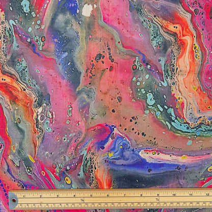 Marble Splash Faux Silk Fabric