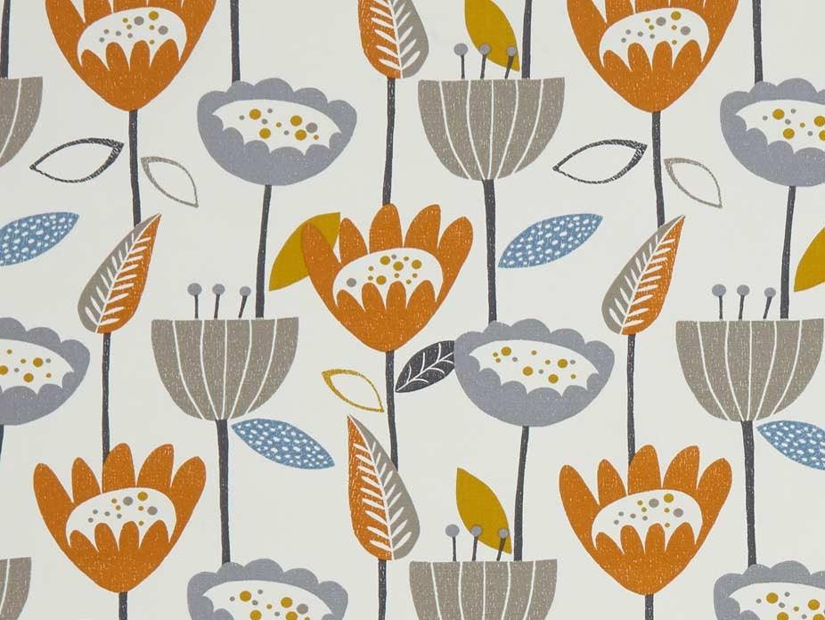Flower Power Tangerine Fabric