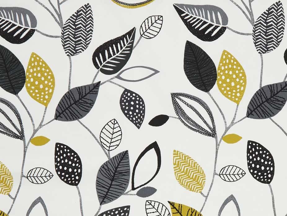 Forest Leaves Noir Fabric