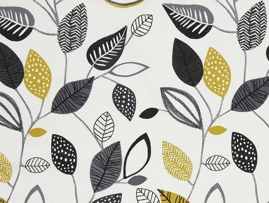 Forest Leaves Noir Fabric