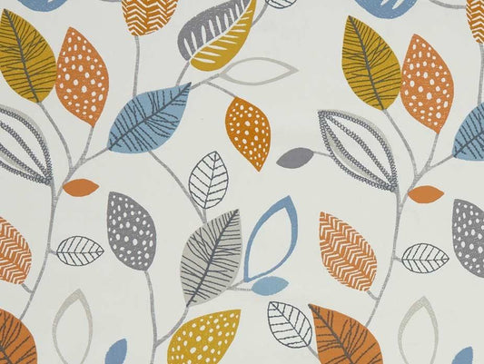Forest Leaves Tangerine Fabric