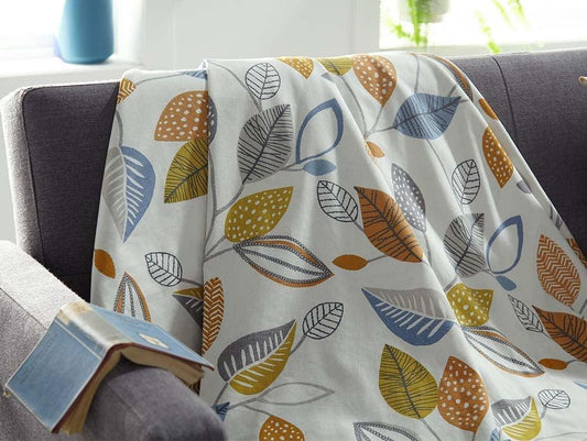 Forest Leaves Tangerine Fabric
